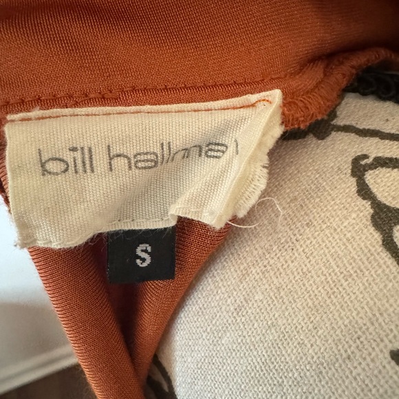 BILL HALLMAN Long Sleeve Mock Neck Dress | Burnt Orange | S - Picture 2 of 9